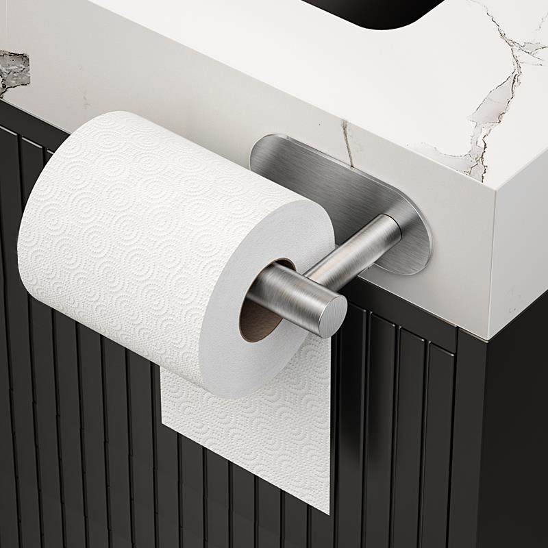 304不锈钢厨房纸巾架子免打孔厨房专用卷纸挂架保鲜膜收纳壁挂式