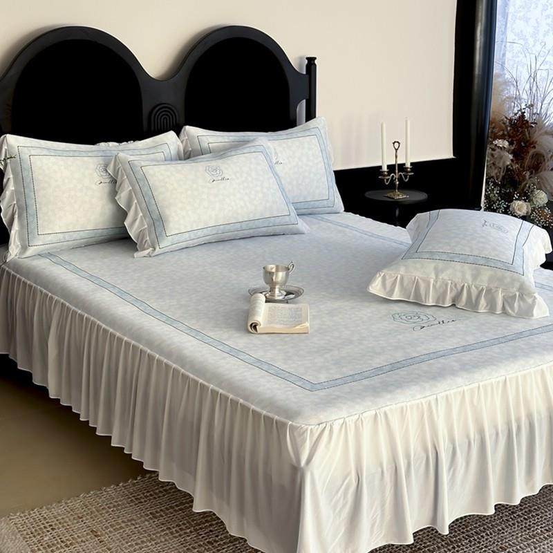 宝宝可睡！A类母婴级凉感冰丝凉席三件套床裙可机洗空调凉席蓝色,床上用品,冰丝席,淘宝优惠券,粉丝福利购,淘宝优惠卷