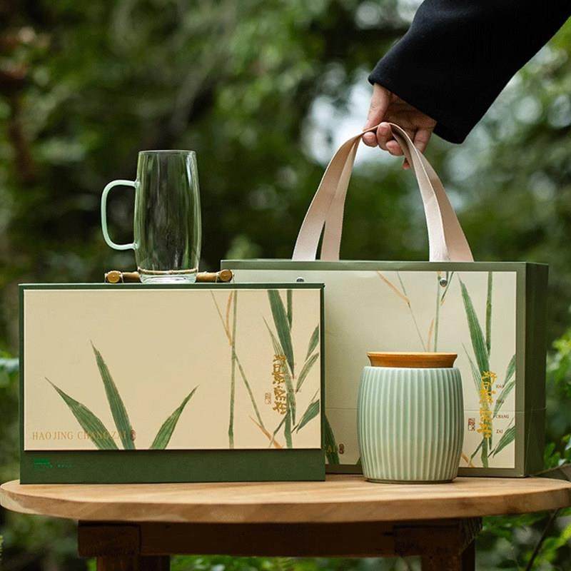 新款绿茶高档茶叶礼盒装空盒龙井毛尖玉露碧螺春陶瓷罐包装盒定制,餐饮具,茶叶罐,淘宝优惠券,粉丝福利购,淘宝优惠卷