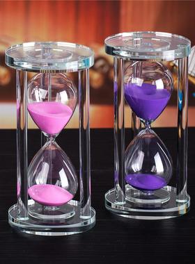 沙漏计时器时间管理30 60分钟一小时水晶流沙瓶计时漏斗创意饰品
