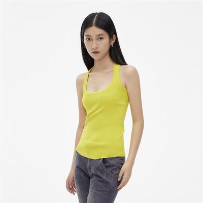 Wild leek【初夏新品】柠檬黄显白工字背心女2024新款吊带小上衣