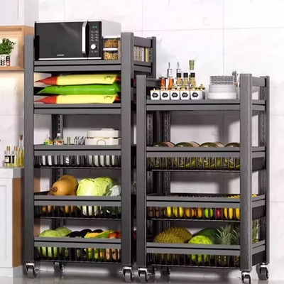 厨房菜篮子置物架可移动落地多层