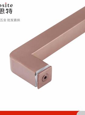 304不锈钢浴室玻璃门加厚黑色拉手哑黑方管拉门淋浴房大把手