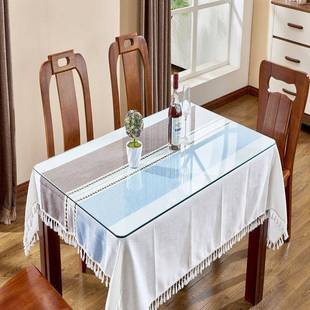 钢化玻璃桌面桌布餐桌垫长方形水晶板防烫茶几台面耐高温