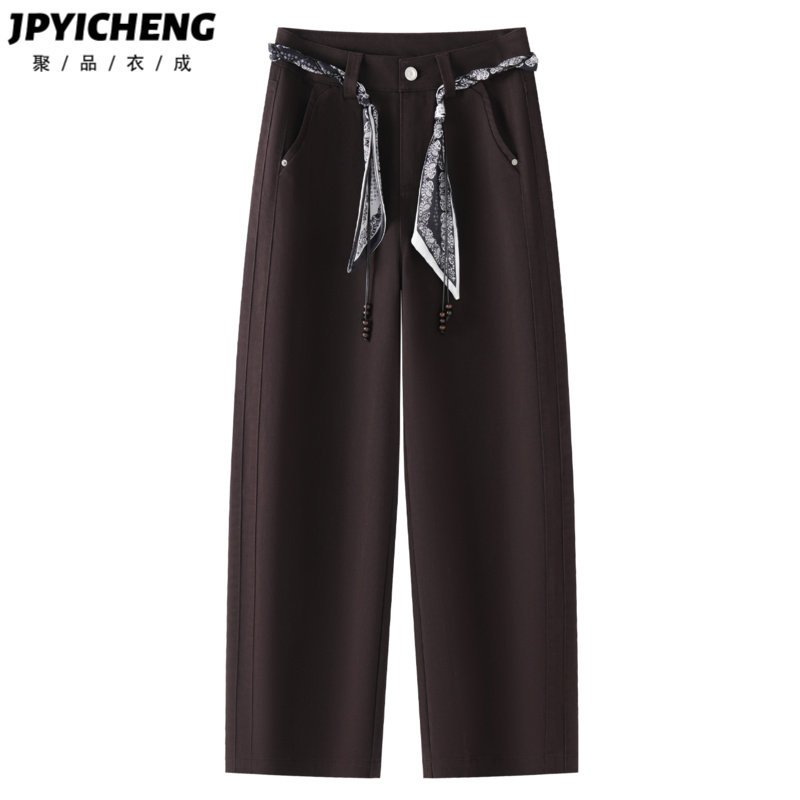 咖色弯刀牛仔裤女2025新款秋季高腰显瘦老爹裤宽松阔腿镰刀裤子,女装/女士精品,牛仔裤,淘宝优惠券,粉丝福利购,淘宝优惠卷