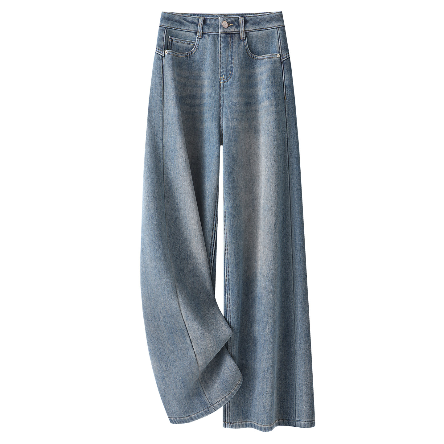 怀旧复古宽松阔腿牛仔裤女2026新款冬季加绒小个子九分高腰直筒裤,女装/女士精品,牛仔裤,淘宝优惠券,粉丝福利购,淘宝优惠卷