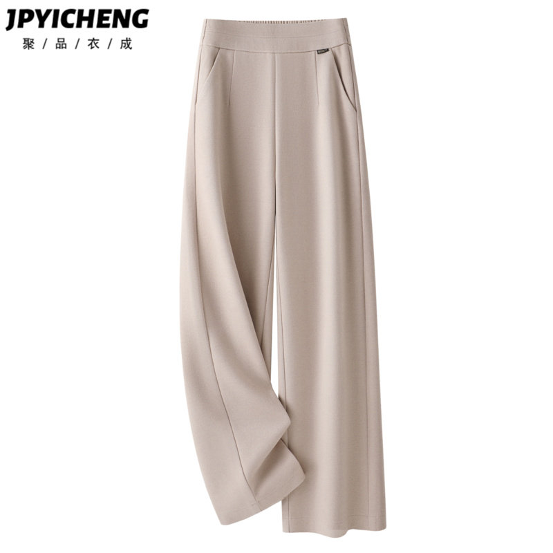 松紧腰窄版毛呢直筒裤女2025冬季新款加绒加厚高腰显瘦垂感西装裤,女装/女士精品,休闲裤,淘宝优惠券,粉丝福利购,淘宝优惠卷