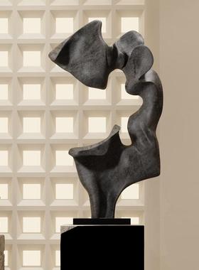 酒店大堂太湖石雕塑新中式石头假山落地摆件客厅电视柜沙发边装饰