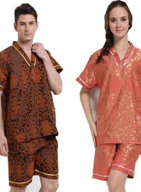 汗蒸服男女浴衣加肥加大码桑拿服美容服足疗养生按摩服洗澡洗浴服