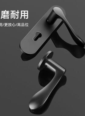 房门锁家用通用型卧室内门黑色锁具三件套静音老式门把手旧门换锁