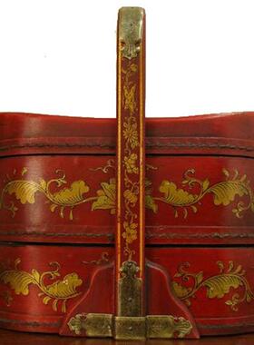 彷古代食盒结婚庆陪嫁妆中式大红色覆古装送餐点心饭盒手提篮多层