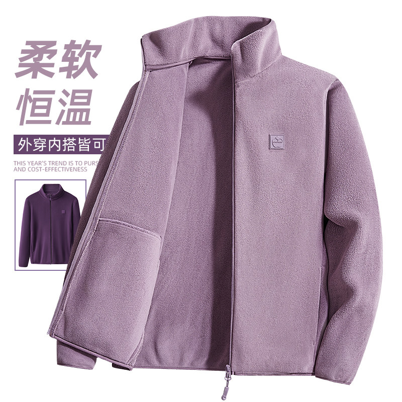 双面奥利绒加绒卫衣女秋冬厚外套