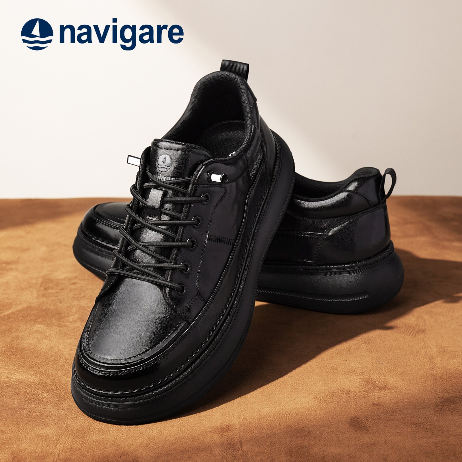 Navigare商务休闲皮鞋男秋季新款