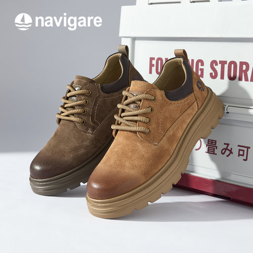 Navigare小帆船真皮马丁靴男鞋