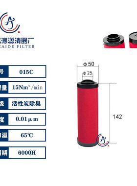 Hiross海沃斯空压机管道粉尘精滤器滤芯015Q 015P 015S 015C现货