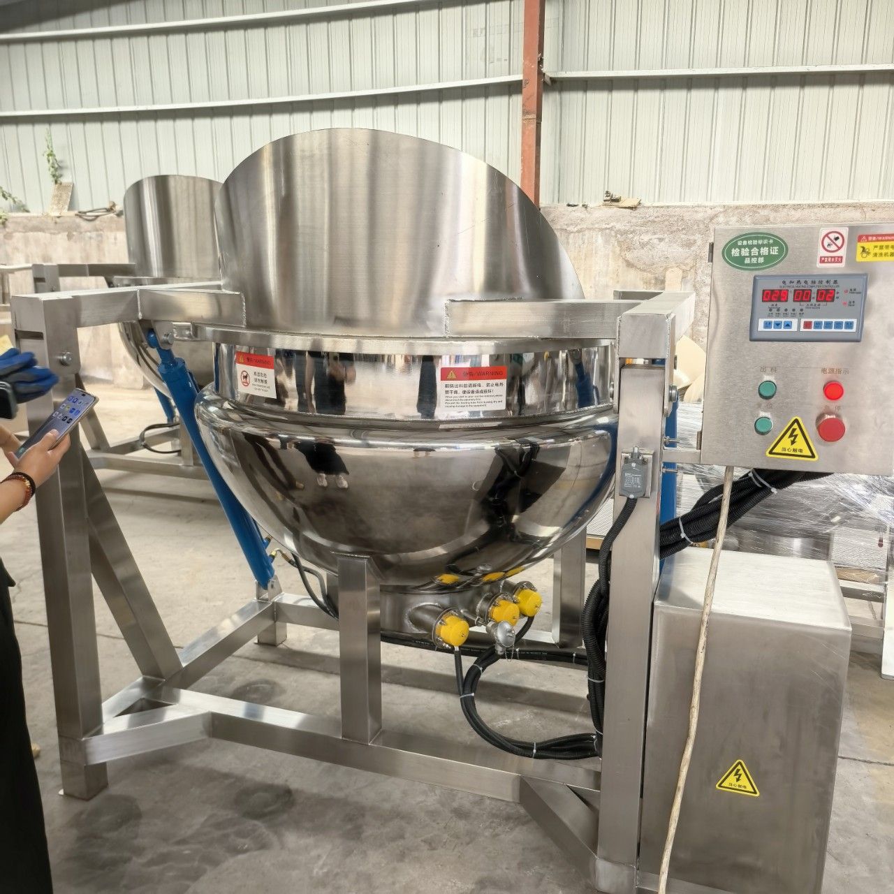 一键智能翻筐卤煮锅 全自动海鲜焯水漂烫锅 不锈钢大骨熬汤夹层锅