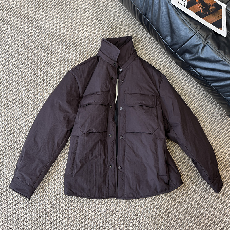 真羽绒90白鸭绒男士免烫常规立领冬季纯色休闲轻薄男女同款羽绒服