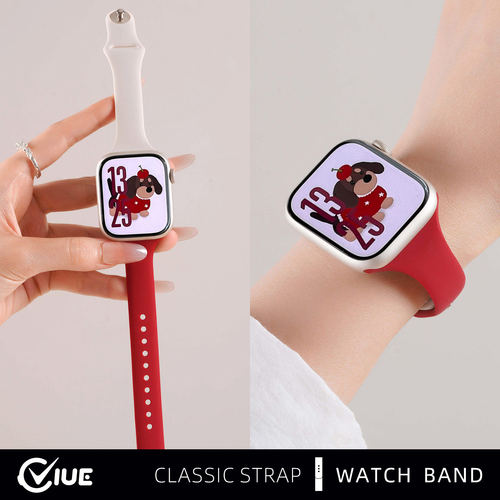 适用苹果iwatchs11手表带applewatch10硅胶反扣s9夏季s8手表保护套s7新款S6男女SE3高级感s5替换小众链智能