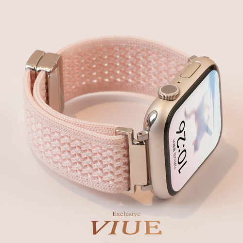 适用苹果iwatch s11表带applewatchs10夏天女生s9手表新款s8尼龙编织金属滑扣s7运动透气s6智能替换腕表带se3