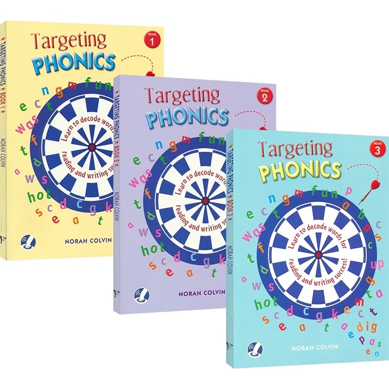 【活动特惠】点读版Targeting Phonics 对标自然拼读3册 零基础入门 学练结合200个高频词 英语听说读写 提升阅读英文原版送音频
