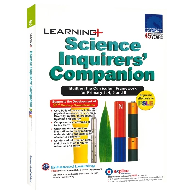 SAP Learning Science Inquirers' Companion 新加坡科学 学习系列 科学探索伙伴 3-6年级 科学课外练习册 英文原版进口图书