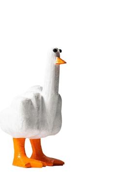 “鸭鸭我长瞭个中指”竖中指鸭 创意树脂桌面搞怪摆件 送朋友同