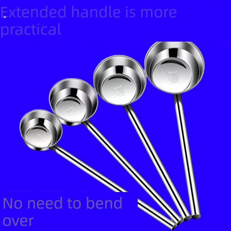 防烫特厚不锈钢水瓢舀水勺厨房水漂勺子长柄大号盛汤勺长手把家用