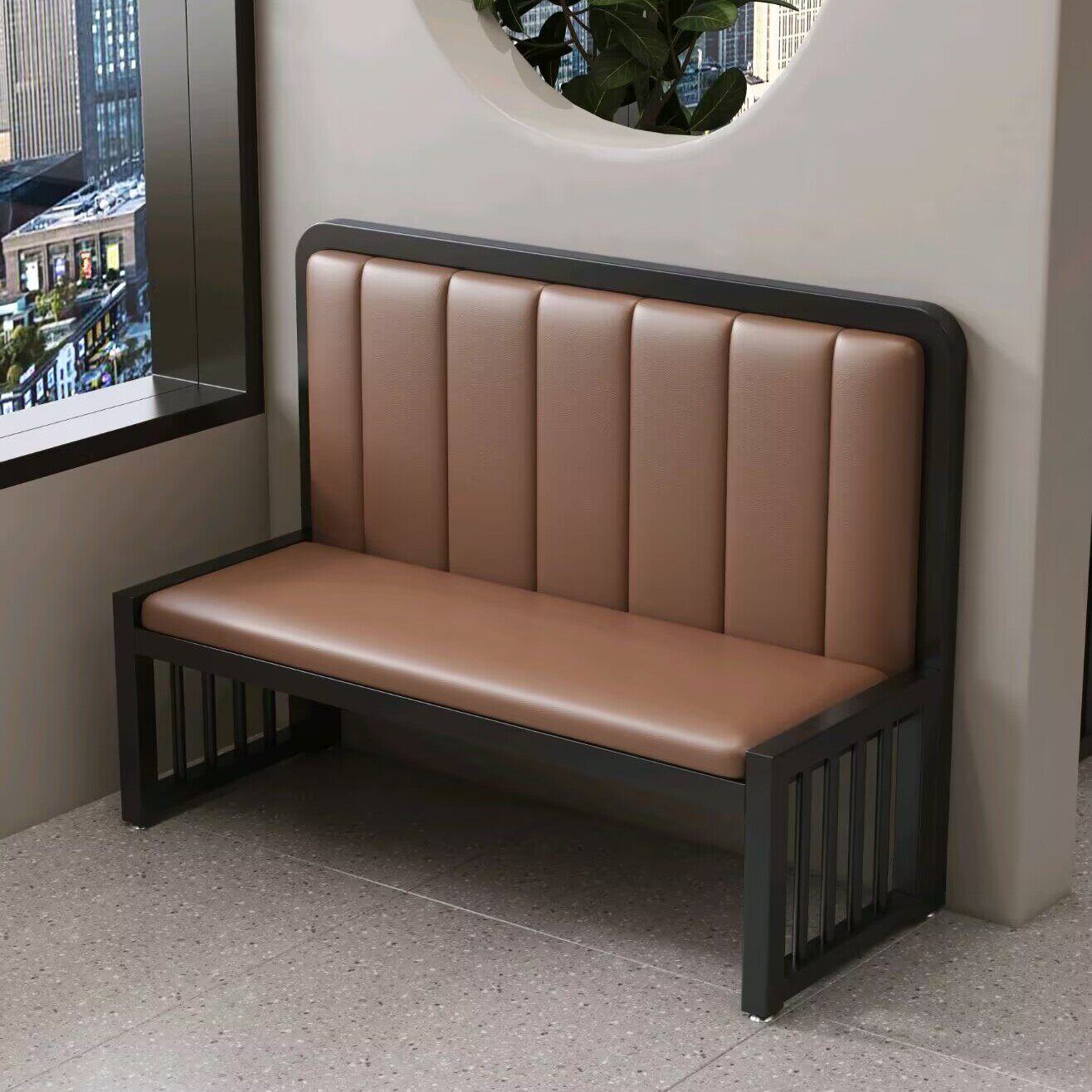 卡座沙发现代简约烧烤酒吧餐厅桌椅组合商用小吃双人三人铁艺软包