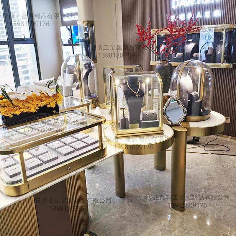时尚中岛展示柜精品组合玻璃柜高端翡翠钻戒珠宝展柜奢侈品手表柜
