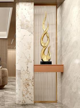 现代简约轻奢办公室玄关酒柜壁龛电视柜客厅摆件细高款树脂雕塑