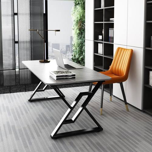 岩板书桌现代电脑桌家用女孩卧室书房简易办公桌简约写字一体