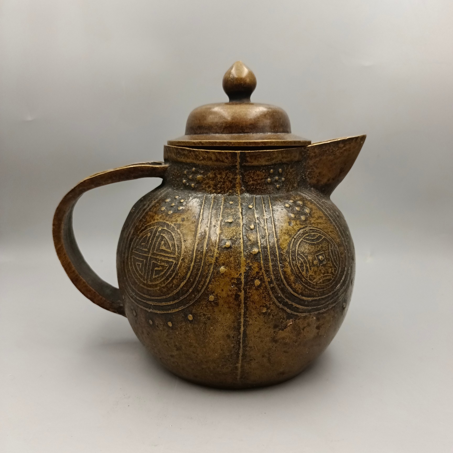 古韵斋 仿古铜壶摆件 尖嘴藏壶铜酒壶 家居装饰工艺品 古玩批发