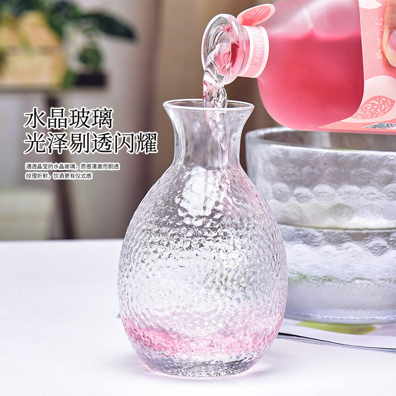 厂家批发玻璃清酒壶杯套装家用喝酒温酒器日式透明玻璃清酒壶酒杯