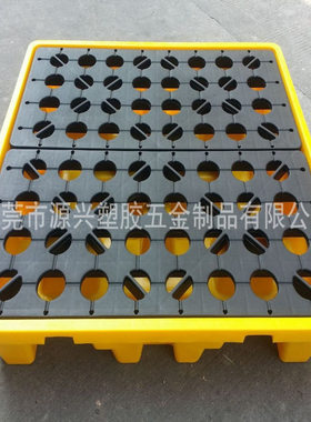现货供应130*130*30cm实验室化学液体防溢漏托盘黄色叉车渗漏卡板