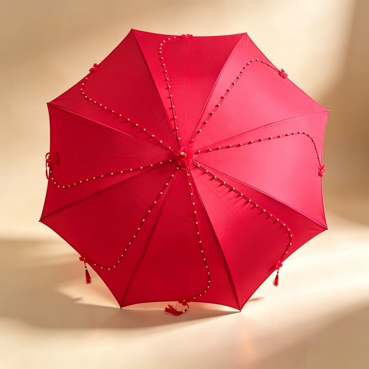 红色雨伞婚礼结婚长柄婚庆折叠大红纯色大号情侣双层遮阳复古拍照