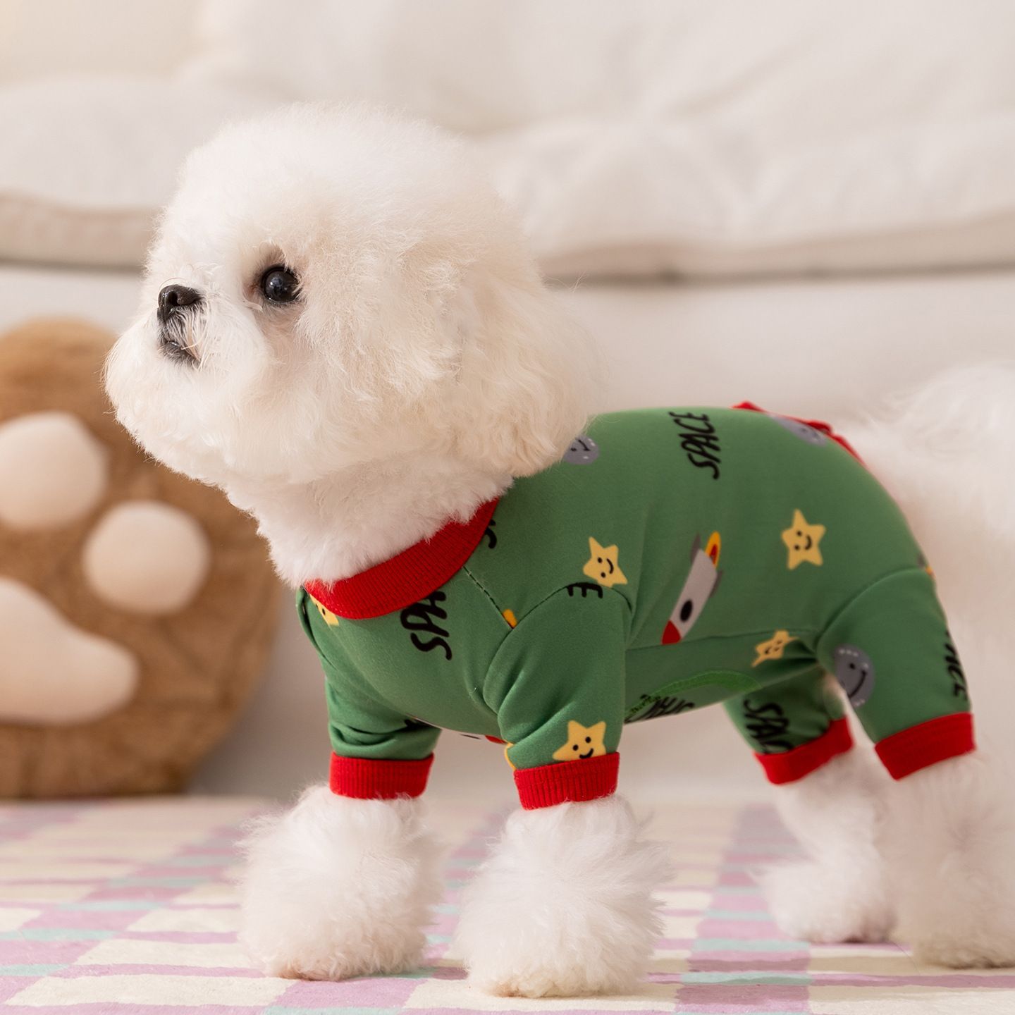 宠物狗狗四脚包肚衣秋冬薄款雪纳瑞比熊小型幼犬护肚衣服猫咪睡衣