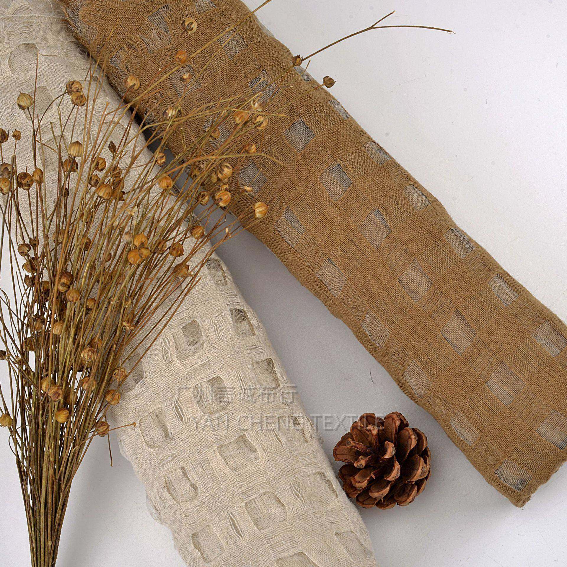 薄款亚麻棉提花挺括棉麻洗皱格子亚麻棉砂洗休闲亚麻衬衫面料,纺织面料/辅料/配套,棉麻面料,淘宝优惠券,粉丝福利购,淘宝优惠卷