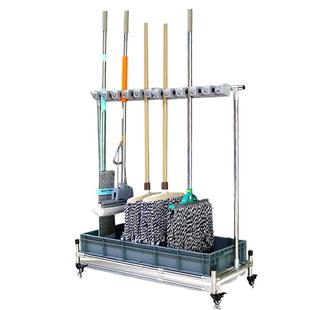 不锈钢拖把架可移动拖把扫把挂架落地式墩布挂架免打孔阳台沥水架