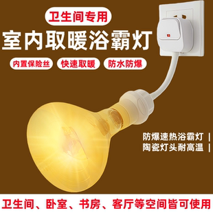 275W陶瓷浴霸灯座卫生间取暖器壁挂式耐高温养殖厂防水取暖灯泡