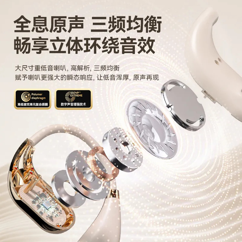 跨境抖音爆款OWS蓝牙耳机不入耳挂耳式运动耳机超长续航降噪