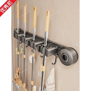 吸盘拖把壁挂夹免打孔门后挂钩扫把置物架墙上收纳卫生间各种