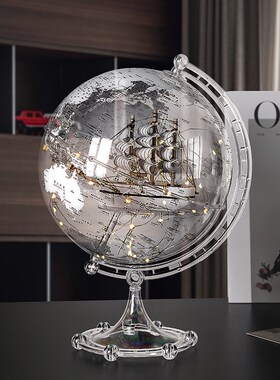 轻奢现代地球仪摆件家o居客厅酒柜电视柜装饰品创意帆船办公室摆