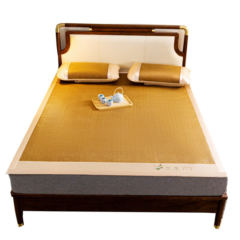 2023新e款夏季凉席艾草藤席三件套单人学生宿舍冰丝席夏天草席子