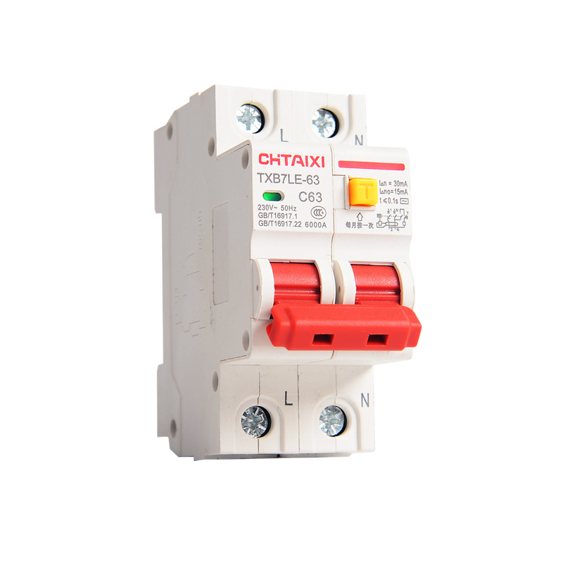 泰西空气开关带漏h电 保护器家用断路器TXB7LE-63总开关1P2P63A32