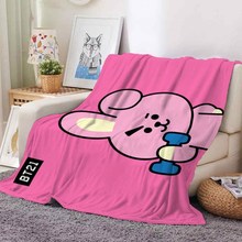 DIY珊瑚绒g毯卡通bt21毛毯法兰绒毛毯午睡毯空调毯