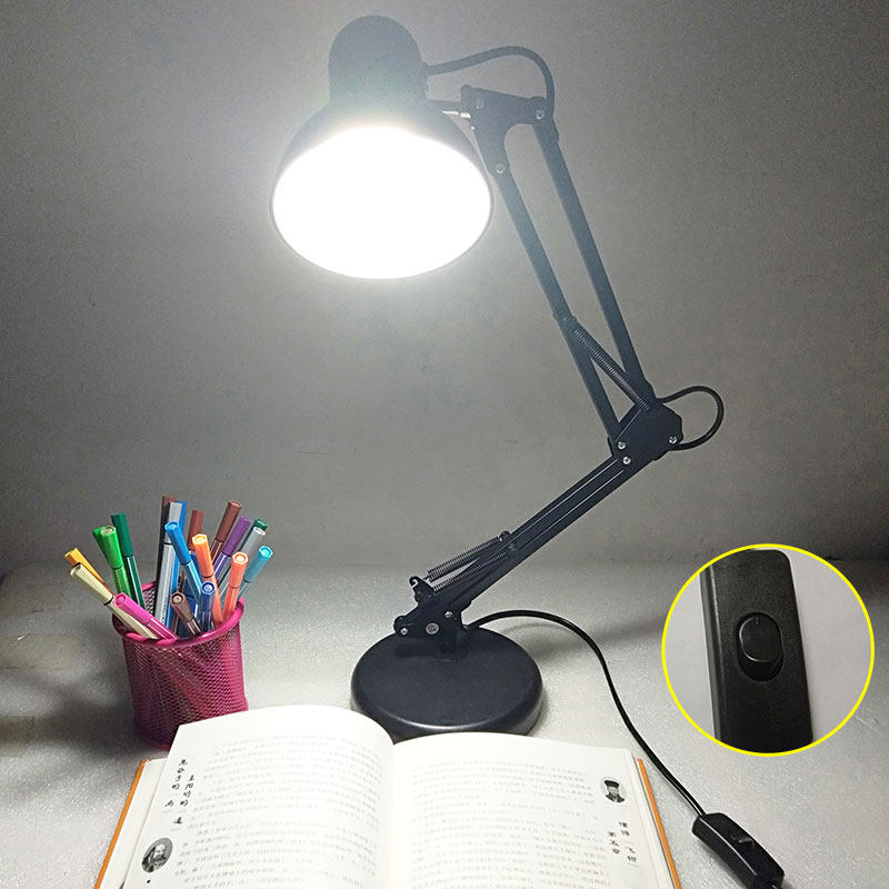 台灯护眼暖色皮克斯大功率u超亮长臂工作学习专用工业折叠复古强