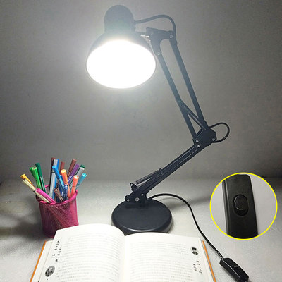 台灯护眼暖色皮克斯大功率u超亮长臂工作学习专用工业折叠复古强