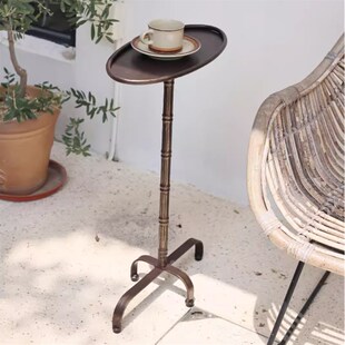 艺术大师设计金属边几中s古复古椭圆桌子狭窄空间适用小巧小型角