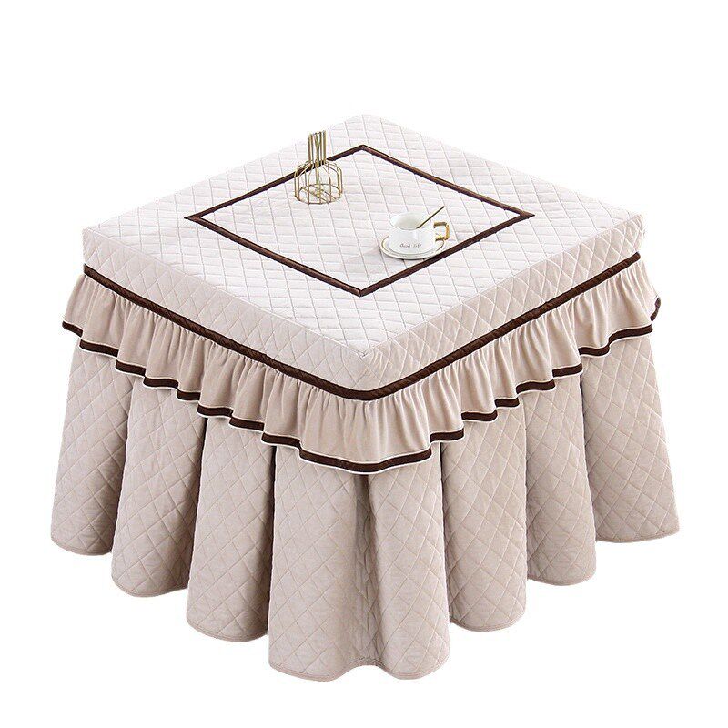 烤火桌子罩套冬季加绒加厚正方形电烤炉火M箱家用高级感桌布烤火