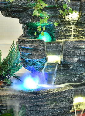 大型假山流水喷泉户外庭院花园室内客厅阳台水景装V饰鱼池落地摆